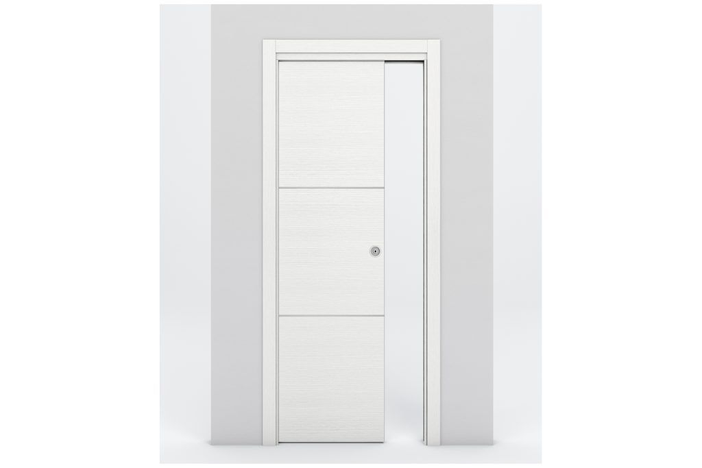 Nova Braga 2H Bianco Matrix Laminated Modern Interior Door - Single Pocket