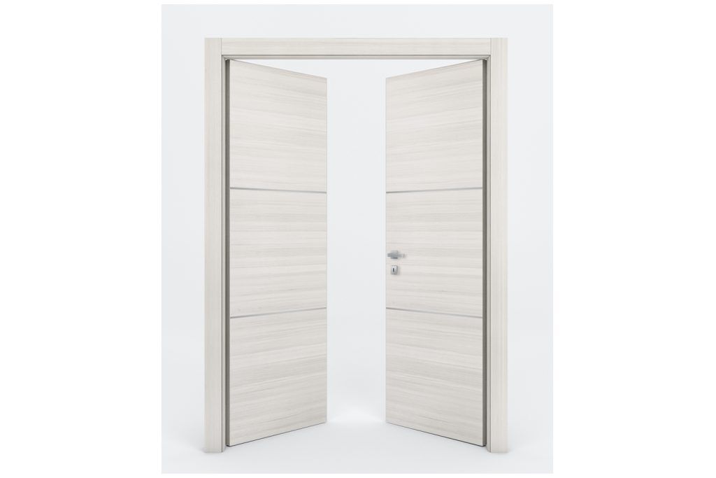 Nova Braga 2H Crema Matrix Laminated Modern Interior Door - Double Door