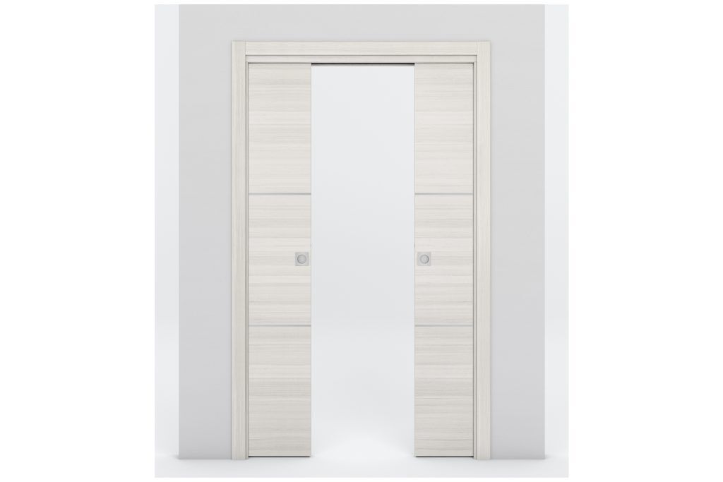 Nova Braga 2H Crema Matrix Laminated Modern Interior Door - Double Pocket