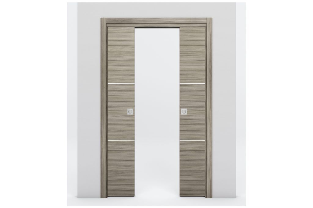Nova Braga 2H Palissandro Matrix Laminated Modern Interior Door - Double Pocket