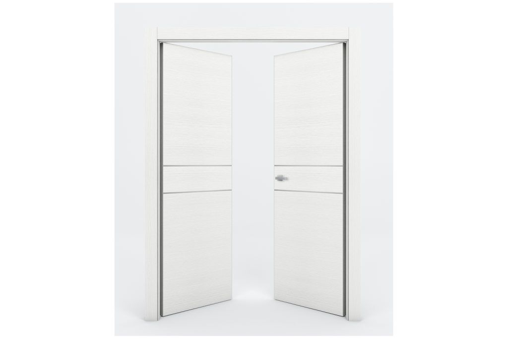 Nova Braga 2HC Bianco Matrix Laminated Modern Interior Door - Double Door