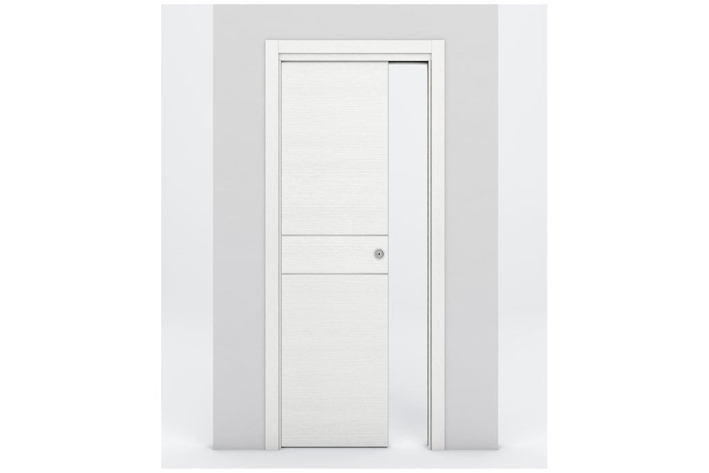 Nova Braga 2HC Bianco Matrix Laminated Modern Interior Door - Single Pocket