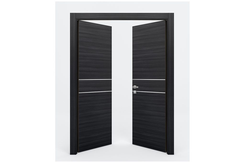 Nova Braga 2HC Blu Matrix Laminated Modern Interior Door - Double Door