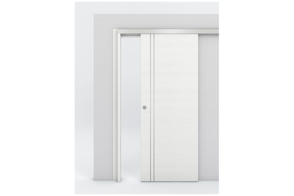 Nova Braga 2V Bianco Matrix Laminated Modern Interior Door - Bypass Door