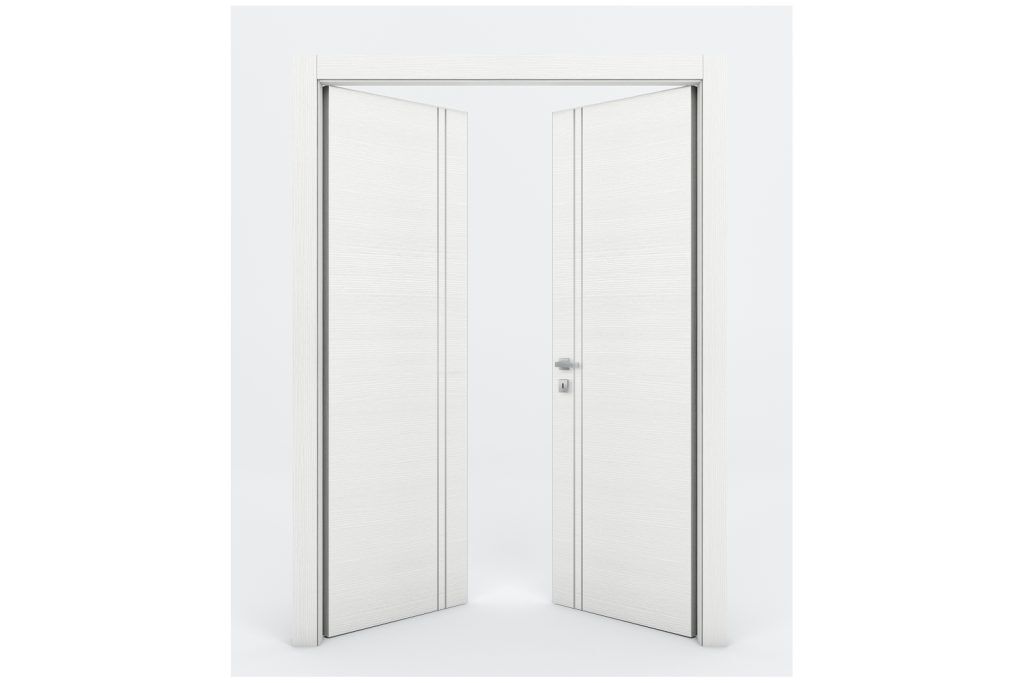 Nova Braga 2V Bianco Matrix Laminated Modern Interior Door - Double Door