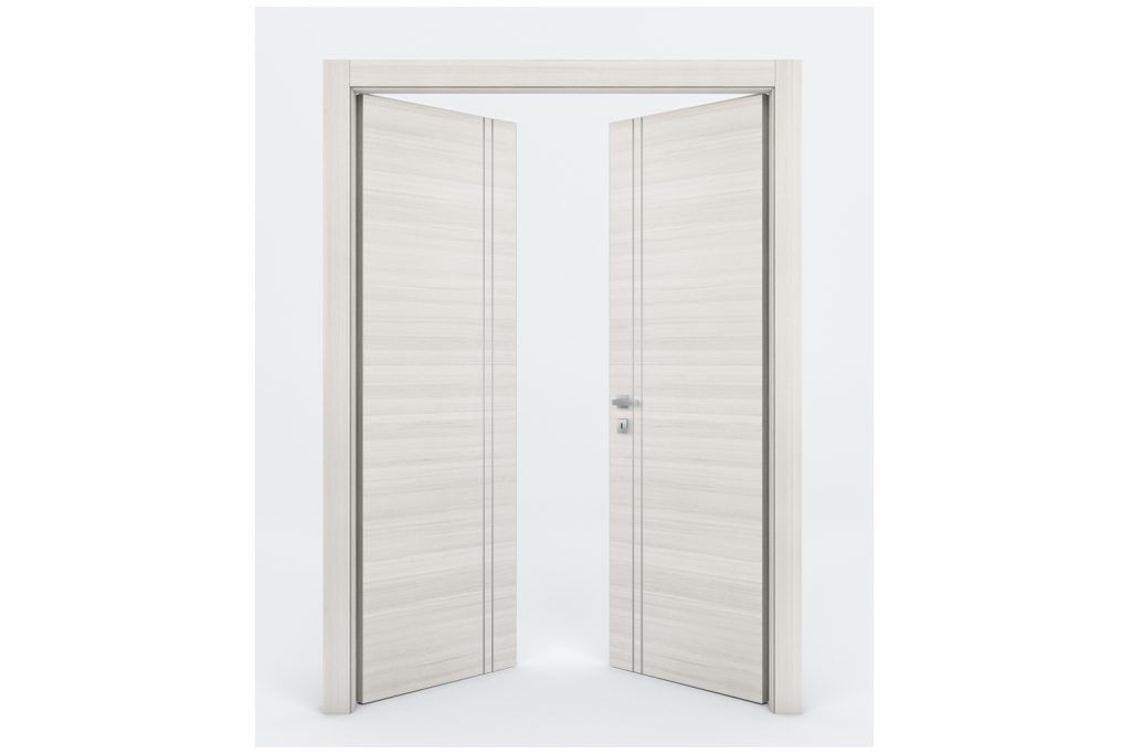 Nova Braga 2V Crema Matrix Laminated Modern Interior Door - Double Door