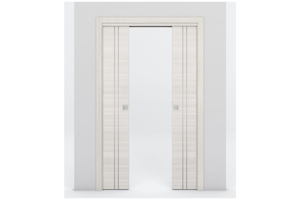 Nova Braga 2V Crema Matrix Laminated Modern Interior Door - Double Pocket