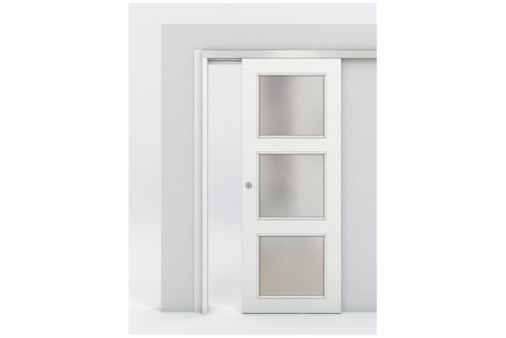 Nova Braga 3 Lite Bianco Matrix Laminated Modern Interior Door - Bypass Door