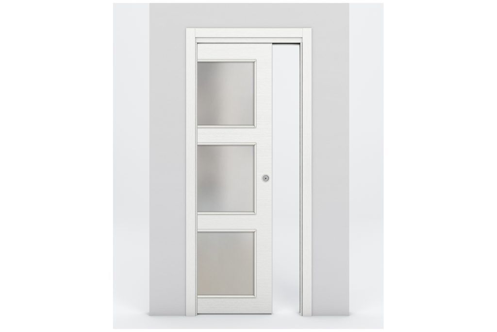 Nova Braga 3 Lite Bianco Matrix Laminated Modern Interior Door - Single Pocket