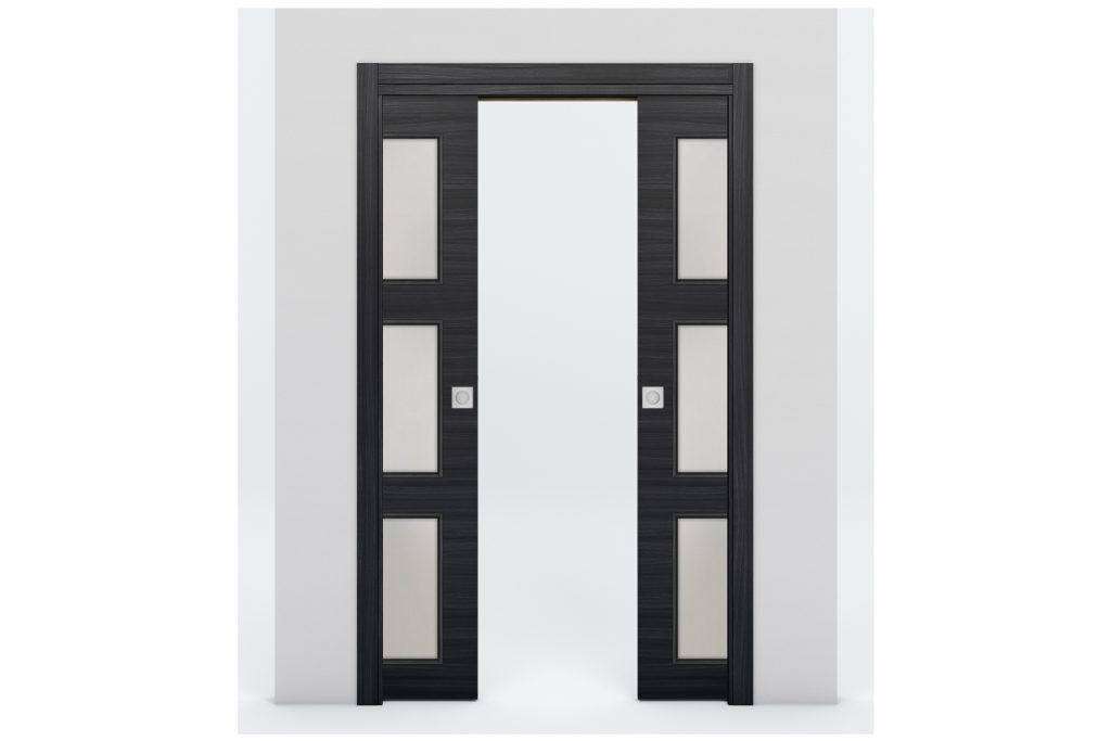 Nova Braga 3 Lite Blu Matrix Laminated Modern Interior Door - Double Pocket