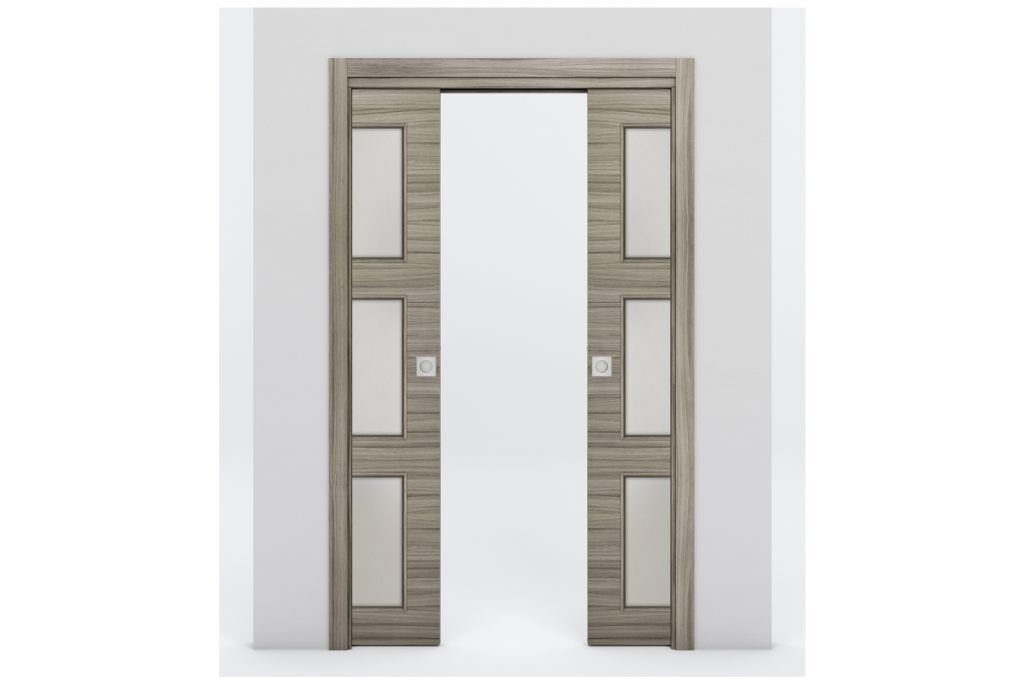 Nova Braga 3 Lite Palissandro Matrix Laminated Modern Interior Door - Double Pocket