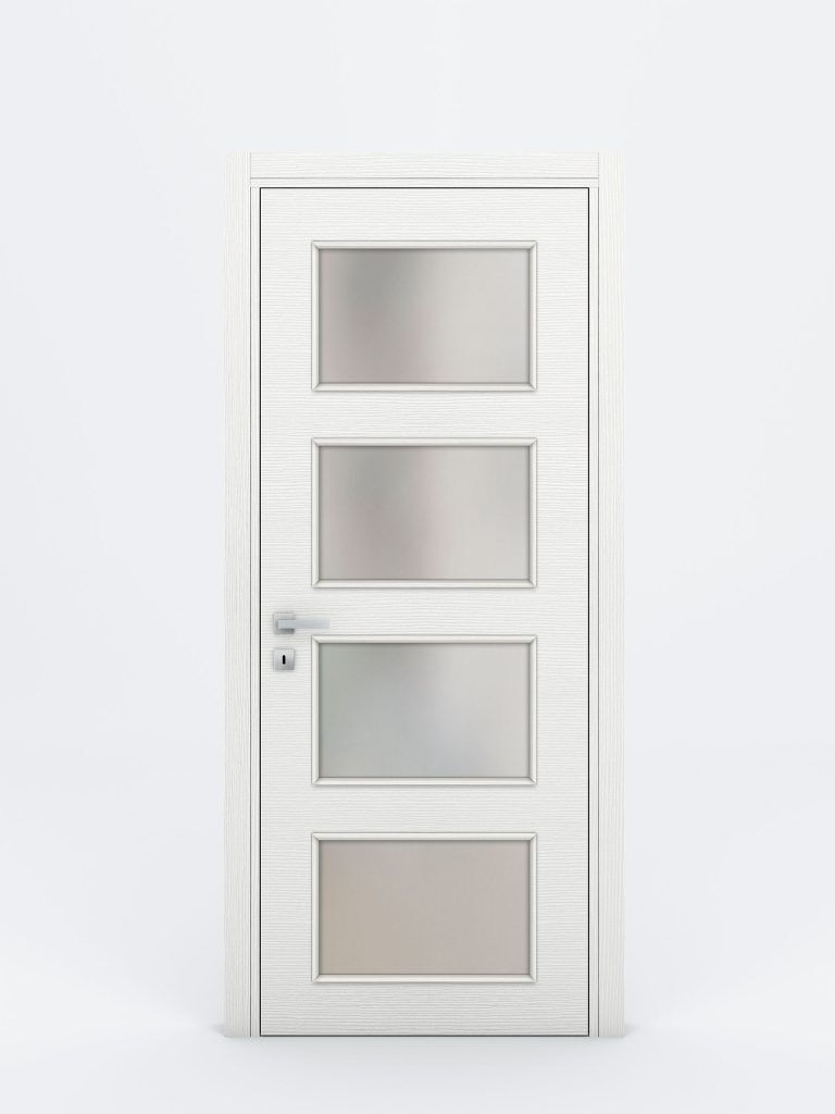 Nova Braga 4 Lite Bianco Matrix Laminated Modern Interior Door - Single Door