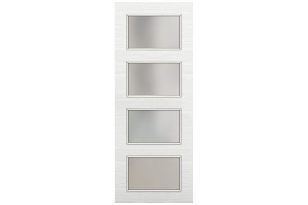 Nova Braga 4 Lite Bianco Matrix Laminated Modern Interior Door - Slab