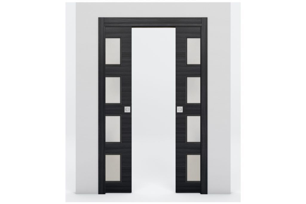 Nova Braga 4 Lite Blu Matrix Laminated Modern Interior Door - Double Pocket