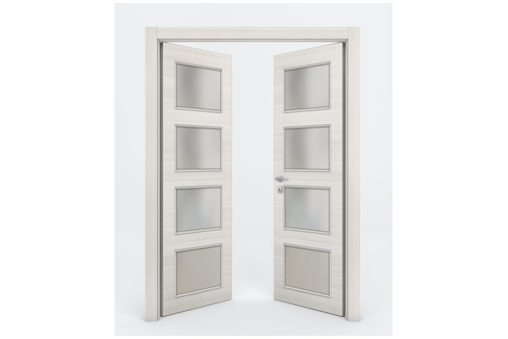 Nova Braga 4 Lite Crema Matrix Laminated Modern Interior Door - Double Door