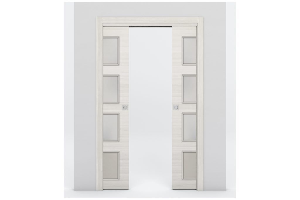 Nova Braga 4 Lite Crema Matrix Laminated Modern Interior Door - Double Pocket