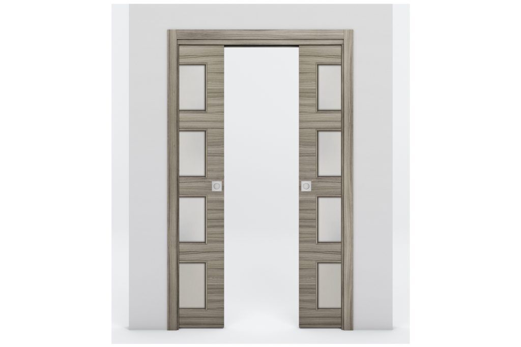 Nova Braga 4 Lite Palissandro Matrix Laminated Modern Interior Door - Double Pocket