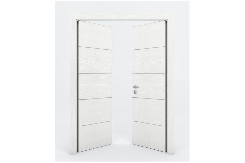 Nova Braga 4H Bianco Matrix Laminated Modern Interior Door - Double Door