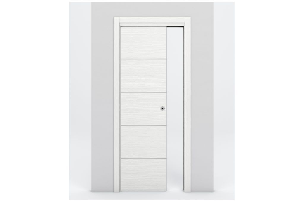 Nova Braga 4H Bianco Matrix Laminated Modern Interior Door - Single Pocket