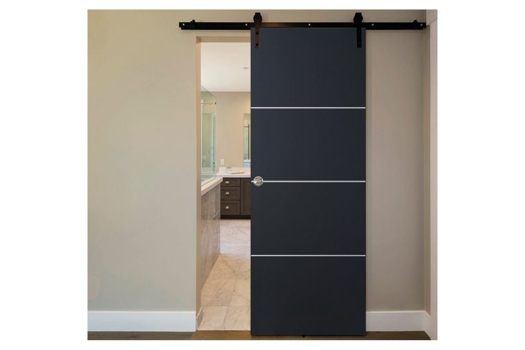 Glam 009 G-Pro Soft Black Laminated Modern Interior Door - Barn Door