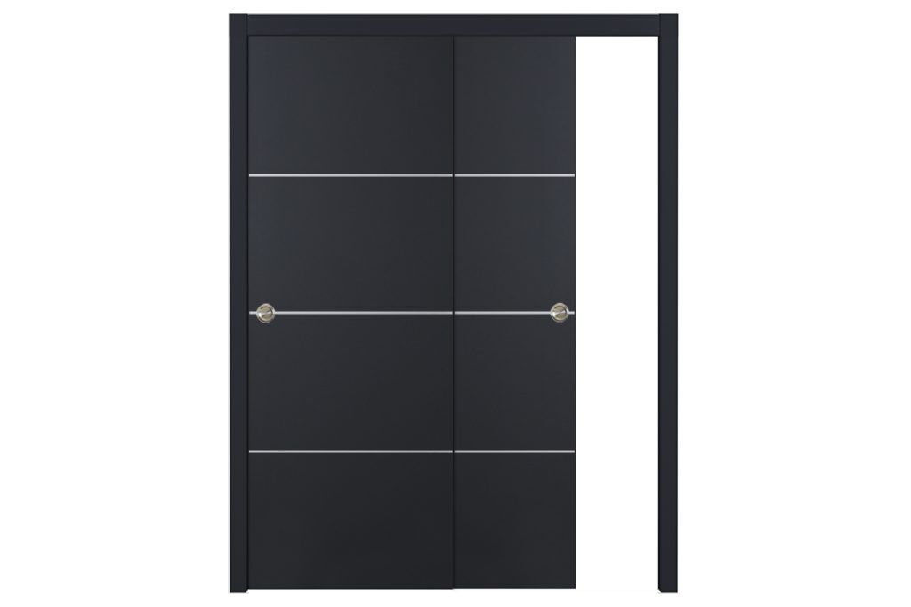 Glam 009 G-Pro Soft Black Laminated Modern Interior Door - Bypass Door