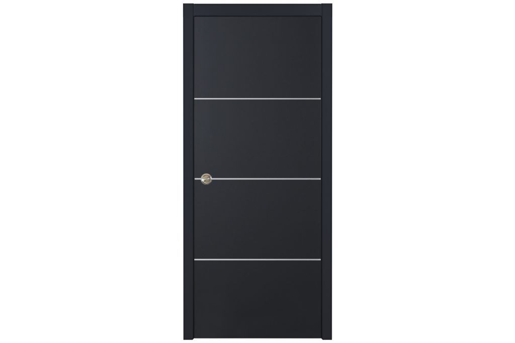 Glam 009 G-Pro Soft Black Laminated Modern Interior Door - Single Pocket
