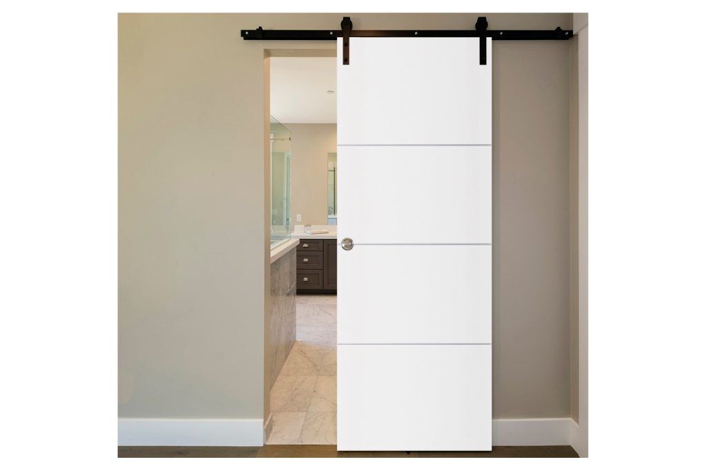 Glam 009 G-Pro Soft White Laminated Modern Interior Door - Barn Door
