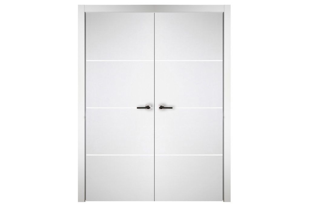 Nova Italia Flush 09 Alaskan White Laminate Interior Door - Double Door