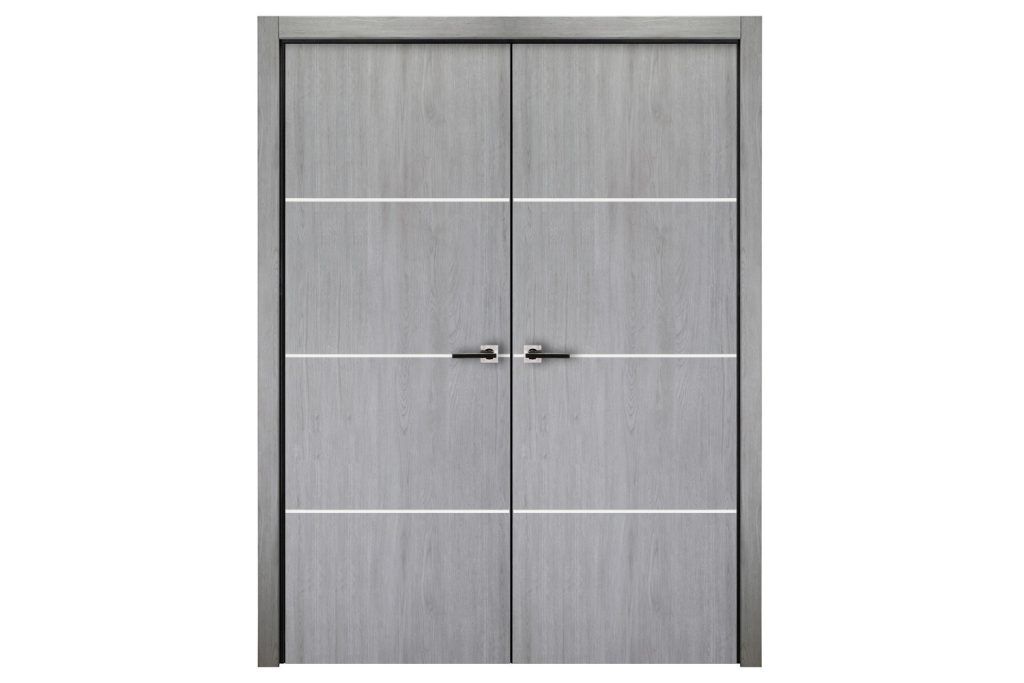 Nova Italia Flush 09 Light Gray Laminate Interior Door - Double Door