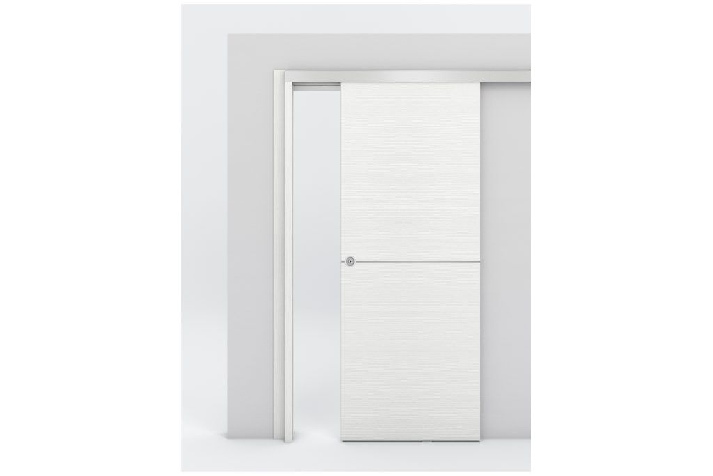 Nova Braga 1H Bianco Matrix Laminated Modern Interior Door - Bypass Door