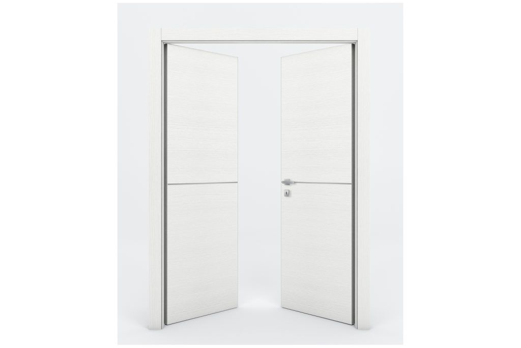 Nova Braga 1H Bianco Matrix Laminated Modern Interior Door - Double Door
