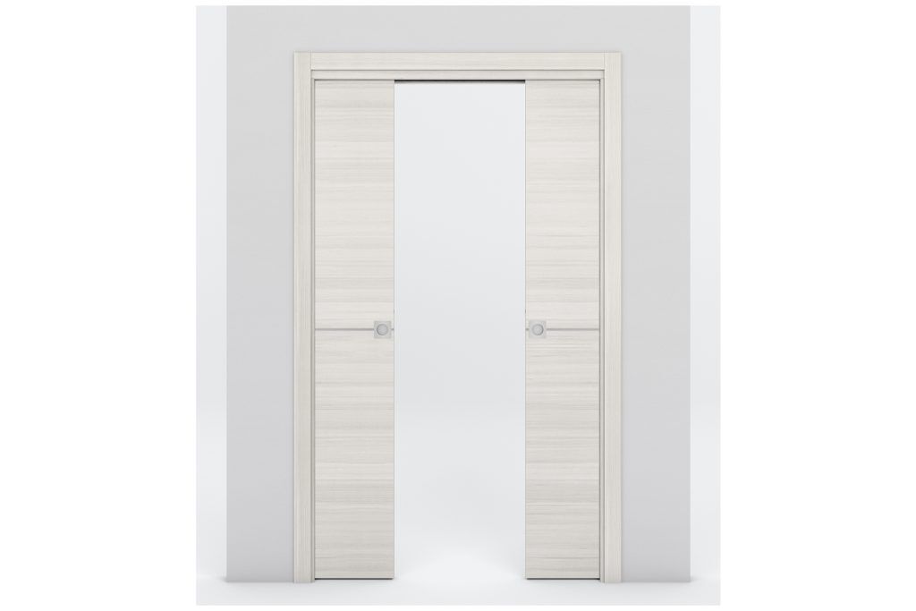 Nova Braga 1H Crema Matrix Laminated Modern Interior Door - Double Pocket