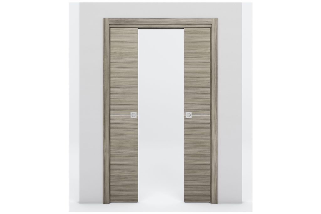 Nova Braga 1H Palissandro Matrix Laminated Modern Interior Door - Double Pockket