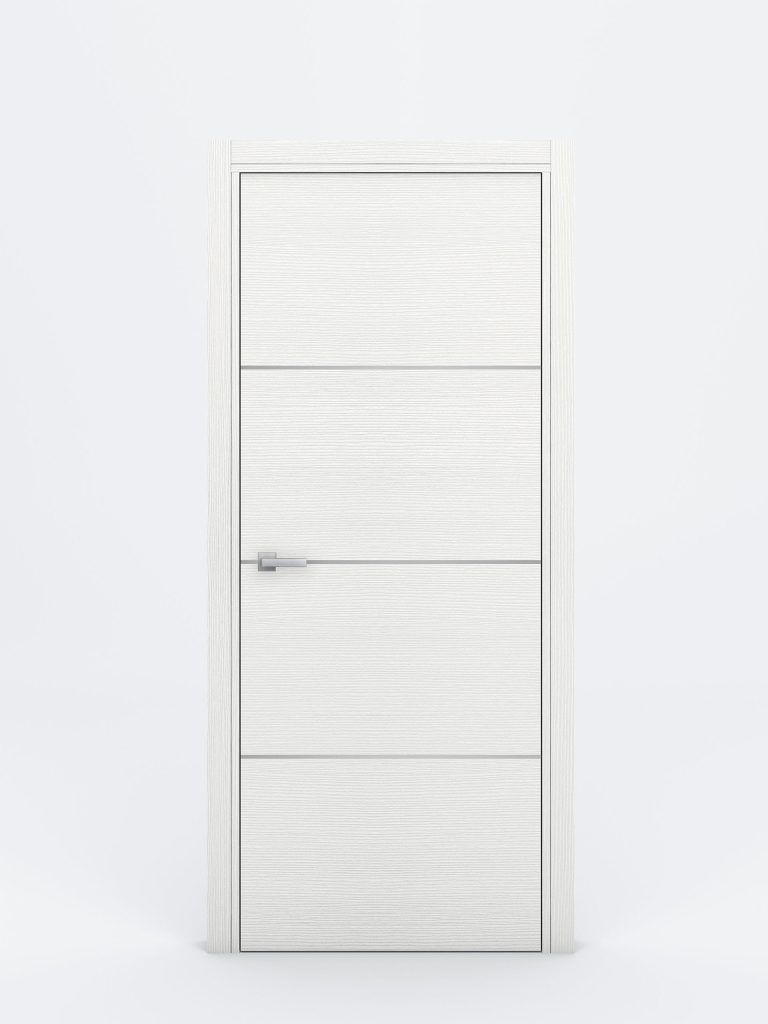 Braga 3H Bianco Matrix Laminated Modern Interior Door - Single Door