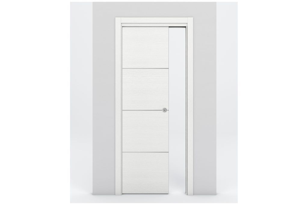 Nova Braga 3H Bianco Matrix Laminated Modern Interior Door - Single Pocket