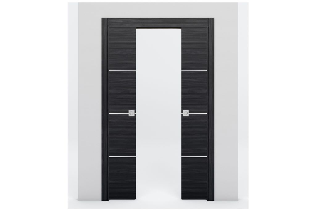 Nova Braga 3H Blu Matrix Laminated Modern Interior Door - Double Pocket