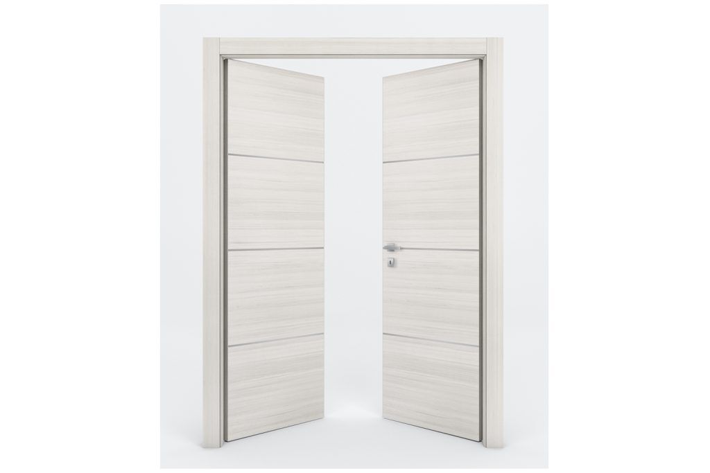 Nova Braga 3H Crema Matrix Laminated Modern Interior Door - Double Door