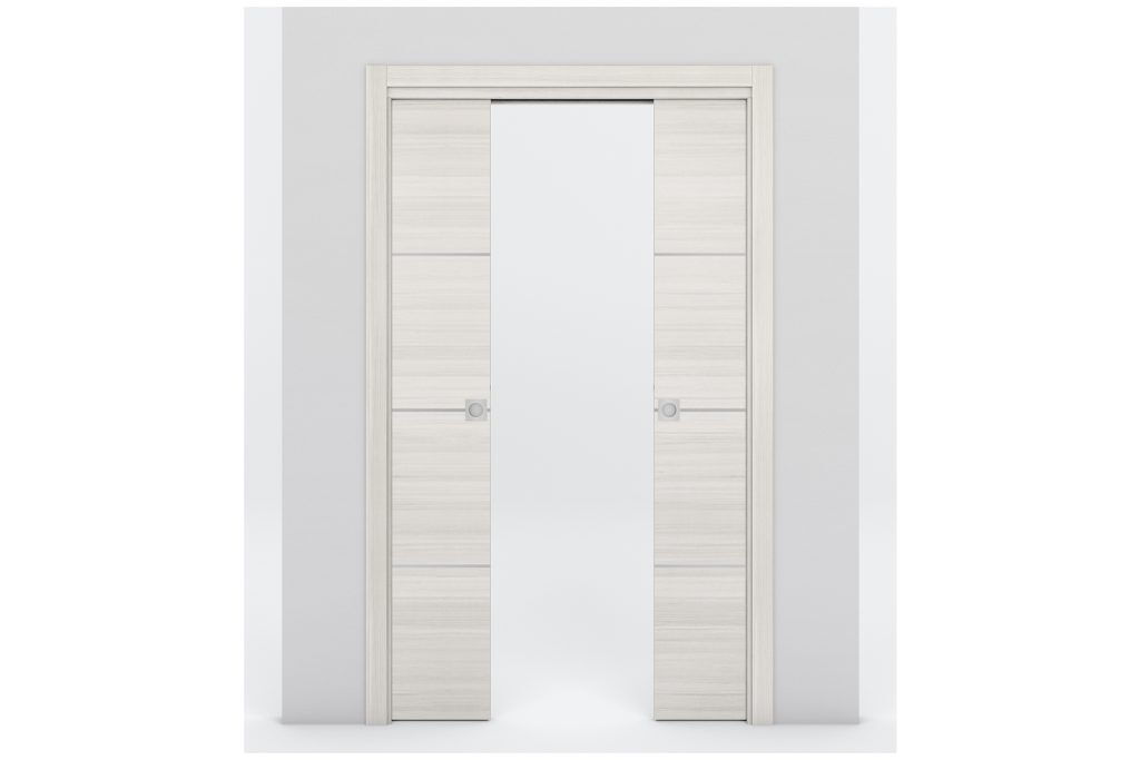 Nova Braga 3H Crema Matrix Laminated Modern Interior Door - Double Pocket