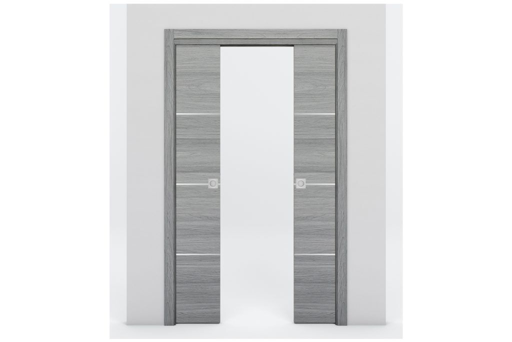 Nova Braga 3H Olmo Matrix Laminated Modern Interior Door - Double Pocket