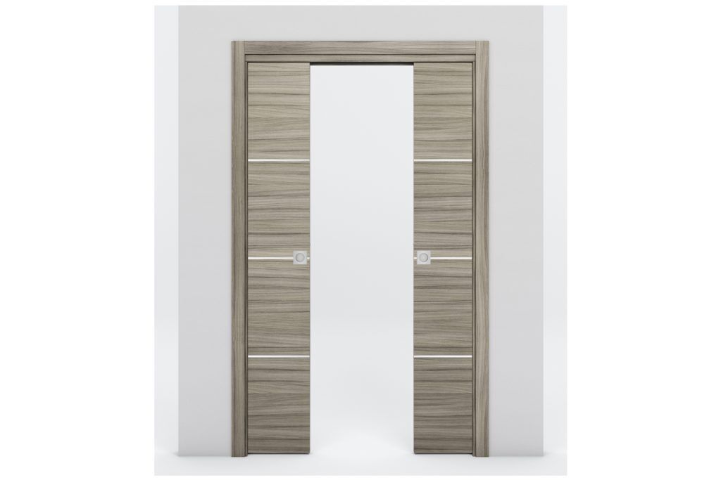 Nova Braga 3H Palissandro Matrix Laminated Modern Interior Door - Double Pocket