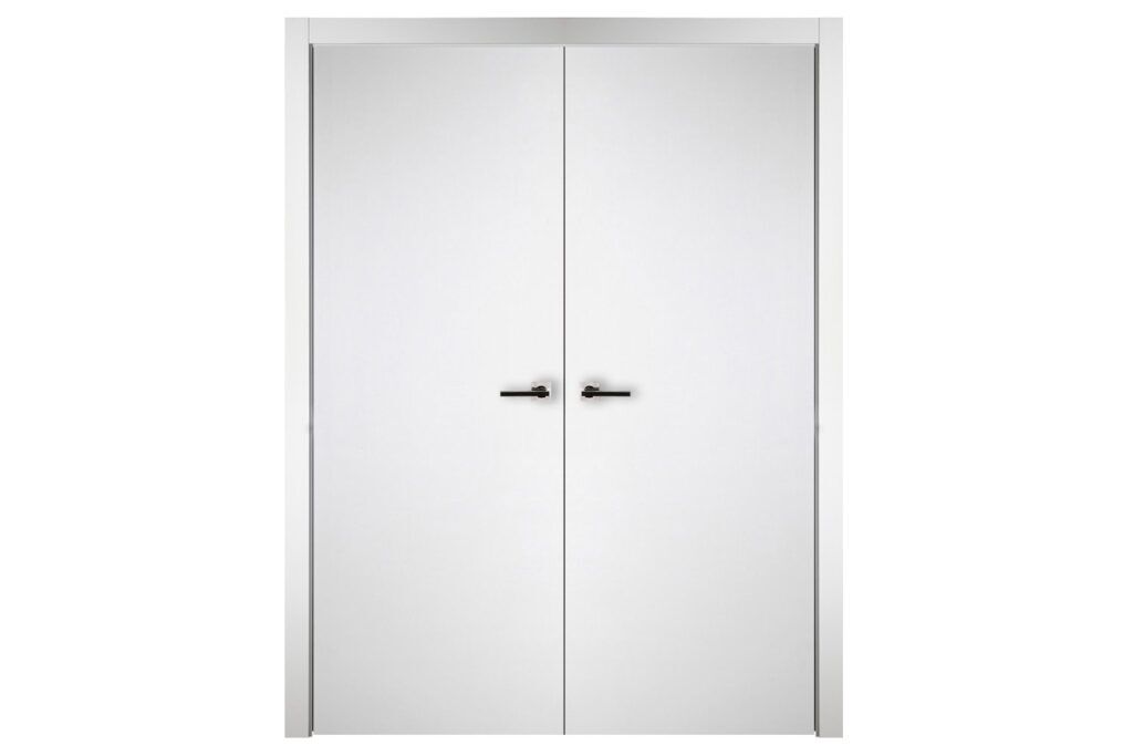 Nova Italia Flush 01 Alaskan White Laminate Interior Door - Double Door