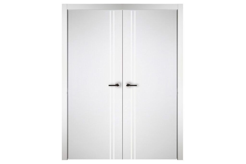 Nova Italia Flush 02 Alaskan White Laminate Interior Door - Double Door