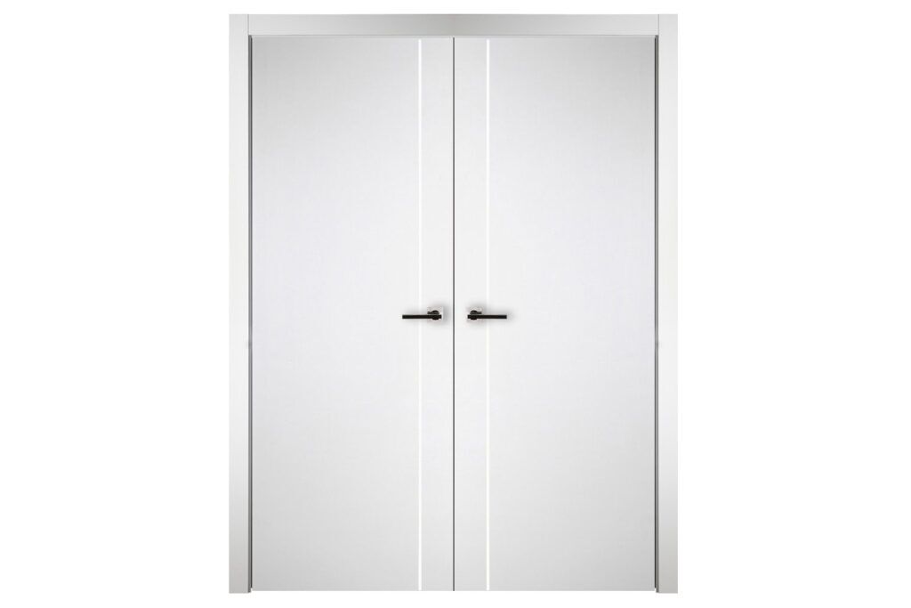 Nova Italia Flush 03 Alaskan White Laminate Interior Door - Double Door