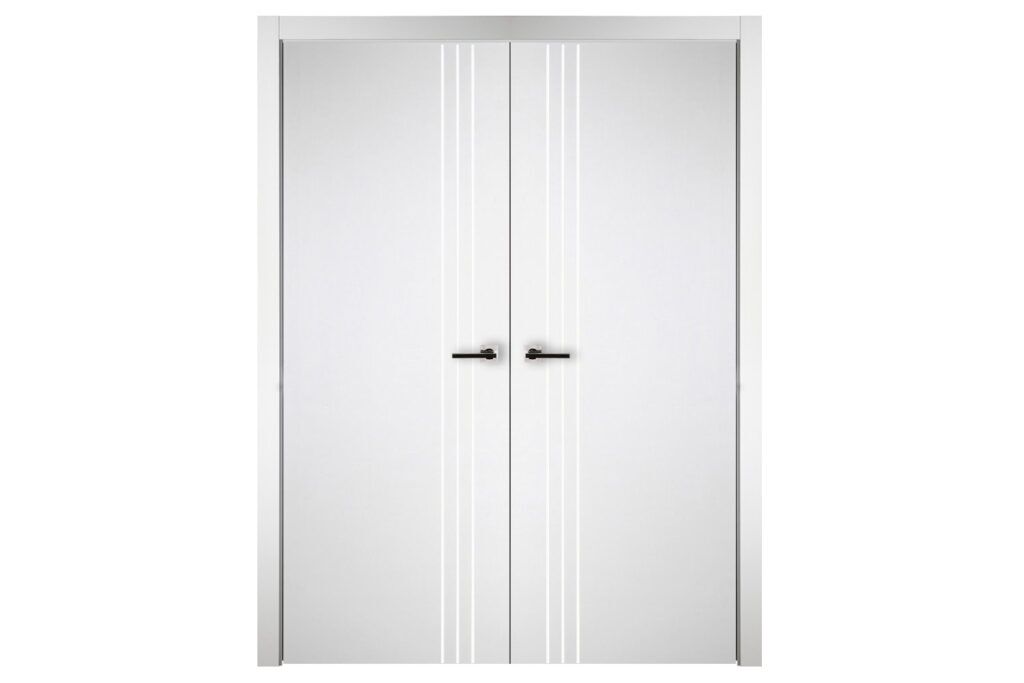 Nova Italia Flush 04 Alaskan White Laminate Interior Door - Double Door