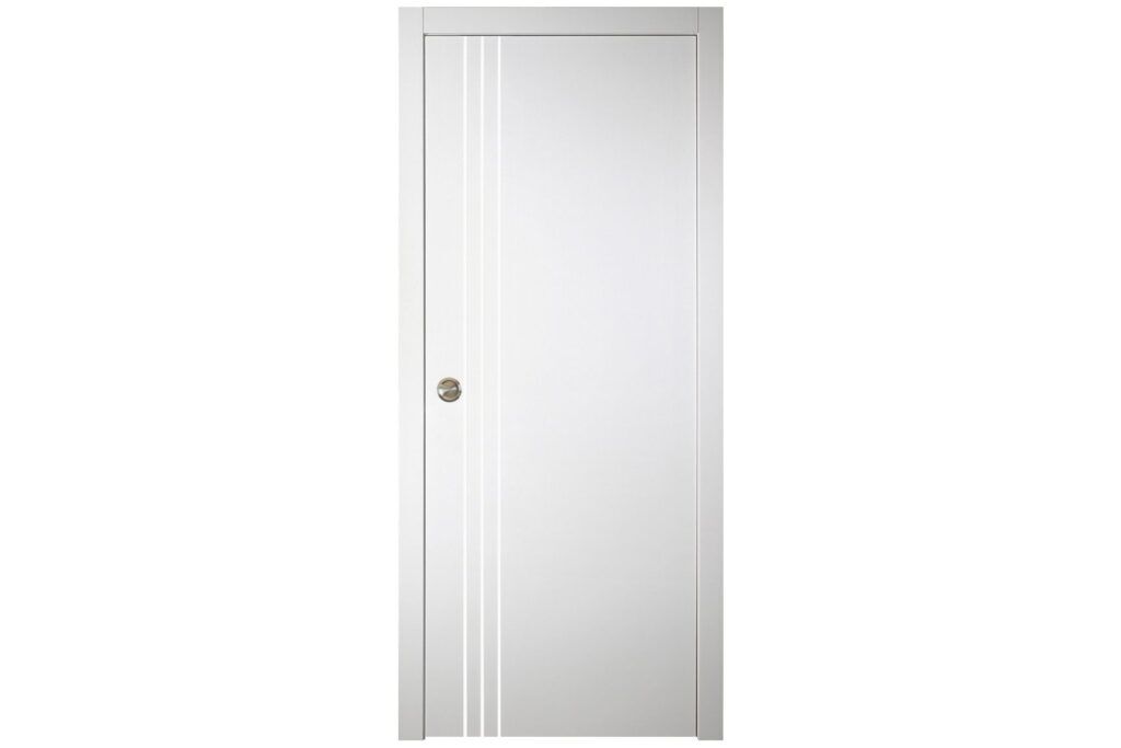 Nova Italia Flush 04 Alaskan White Laminate Interior Door - Single Pocket
