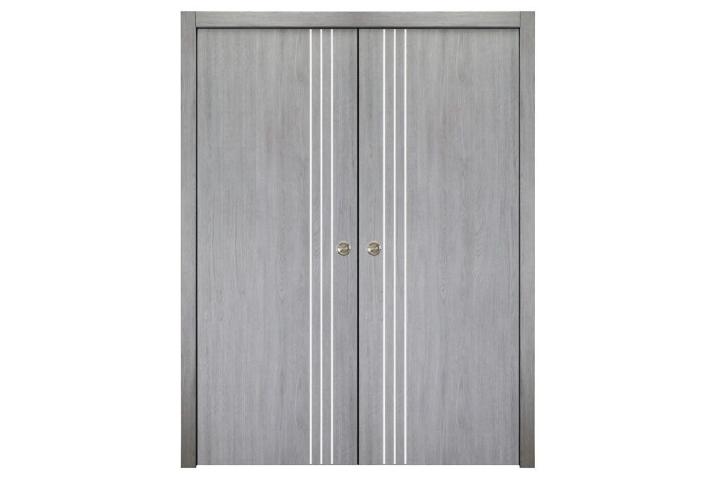 Nova Italia Flush 04 Light Grey Laminate Interior Door - Double Pocket