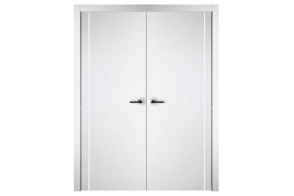 Nova Italia Flush 05 Alaskan White Laminate Interior Door - Double Door
