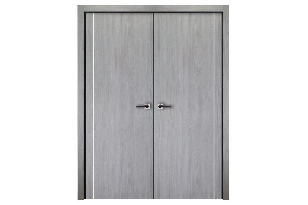 Nova Italia Flush 05 Light Grey Laminate Interior Door - Double Door