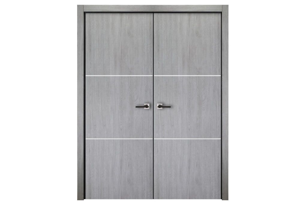 Nova Italia Flush 06 Light Grey Laminate Interior Door - Double Door