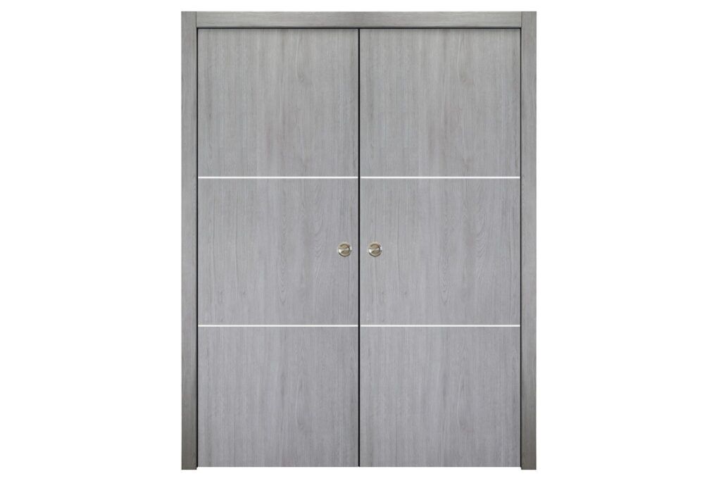 Nova Italia Flush 06 Light Grey Laminate Interior Door - Double Pocket
